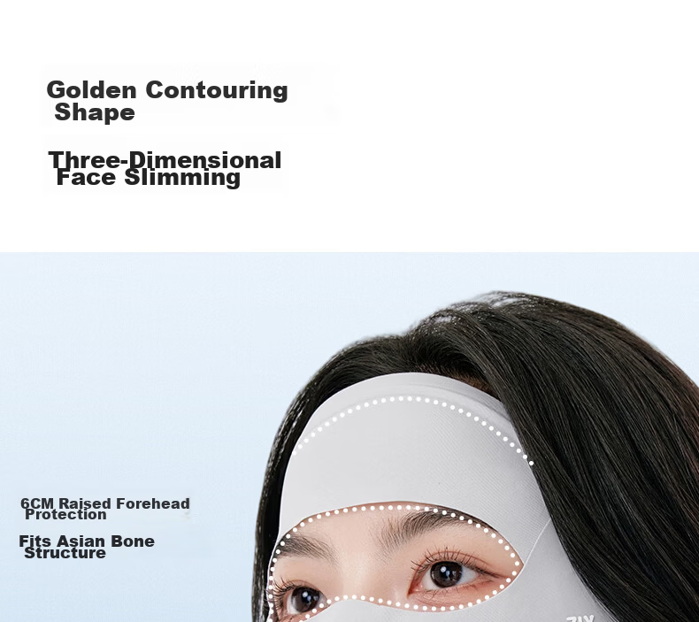 ZIY Sun Protection Face Mask Full Face Coverage Breathable Women's Summer Facekini UV Protection Face Cover Mask 5