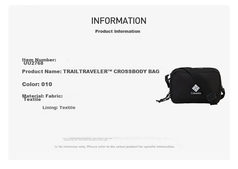 Columbia Outdoor Couples 1L Vintage Fashion Shoulder Crossbody Casual Bag UU2768 2