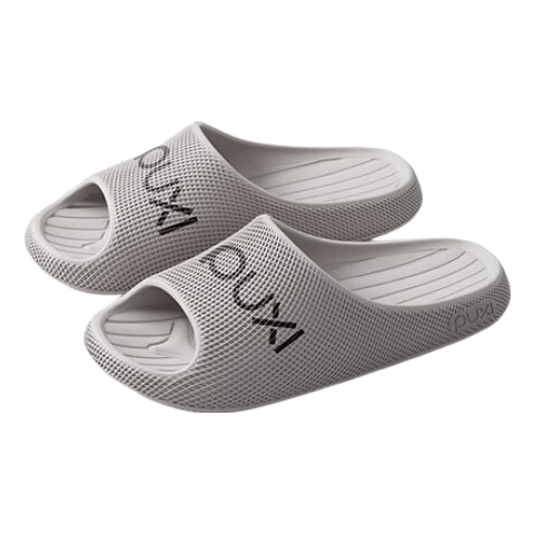 Puxi Men's Indoor Breathable Slippers 3D Pattern Home Bathroom Light Sand Color Size 40-41