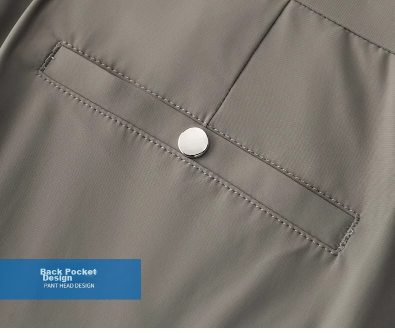 PLAYBOY Ice Silk Thin Wrinkle-Resistant Casual Men's Summer Breathable Business Straight-Leg Stretch Suit Pants 14