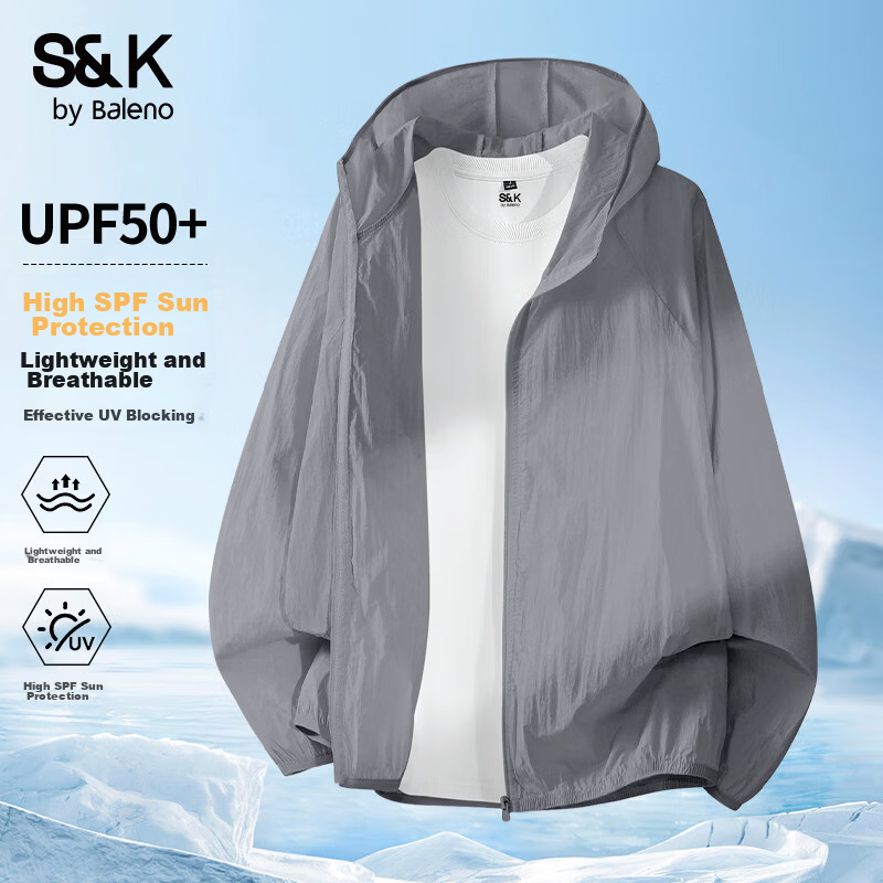 Baleno S&K Series Solid Color Sun Protection Jacket Men Summer New Casual Lightweight Cardigan Men's Outerwear
