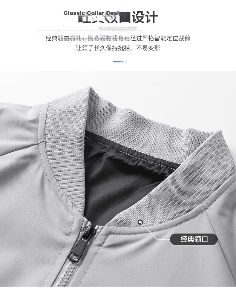 JEEP SPIRIT Men's Jacket, Spring And Autumn Simple Solid Color Baseball Collar Coat Casual Wear, Black, XL 5