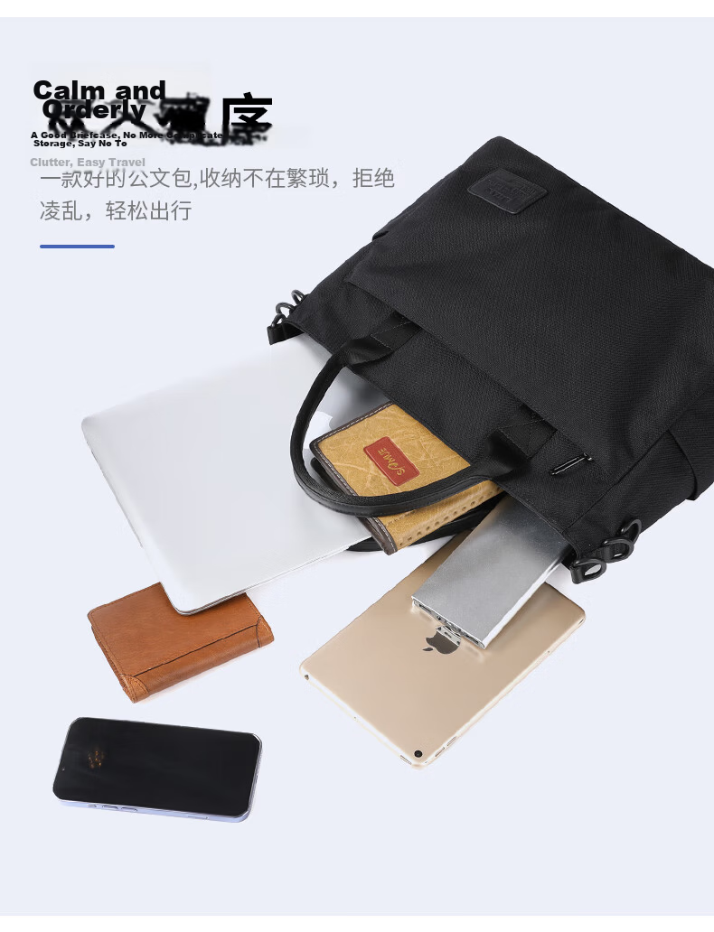 BJIAX Business Briefcase Large Capacity Laptop Bag Trendy Handbag Men's Shoulder Bag Crossbody Lawyer Bag Gift 4