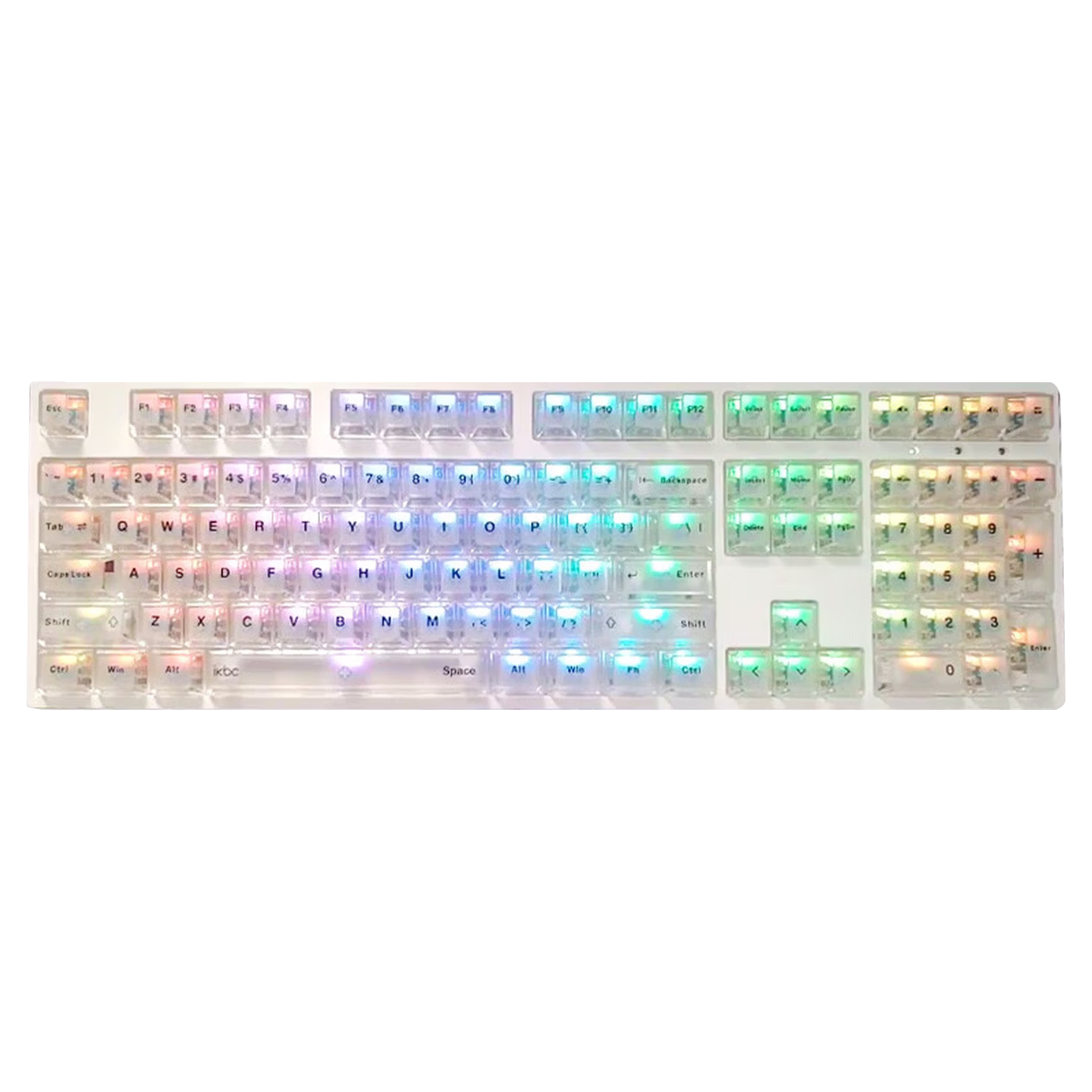 Ikbc F210 Ice Crystal Wired Mechanical Keyboard 108 Keys Gaming Keyboard Cherry MX Brown Switch White