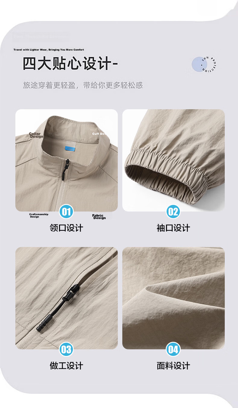 JEEP Father's Day Gift Men's Summer Casual Outdoor Lightweight Breathable Sun Protection Jacket Coat 6