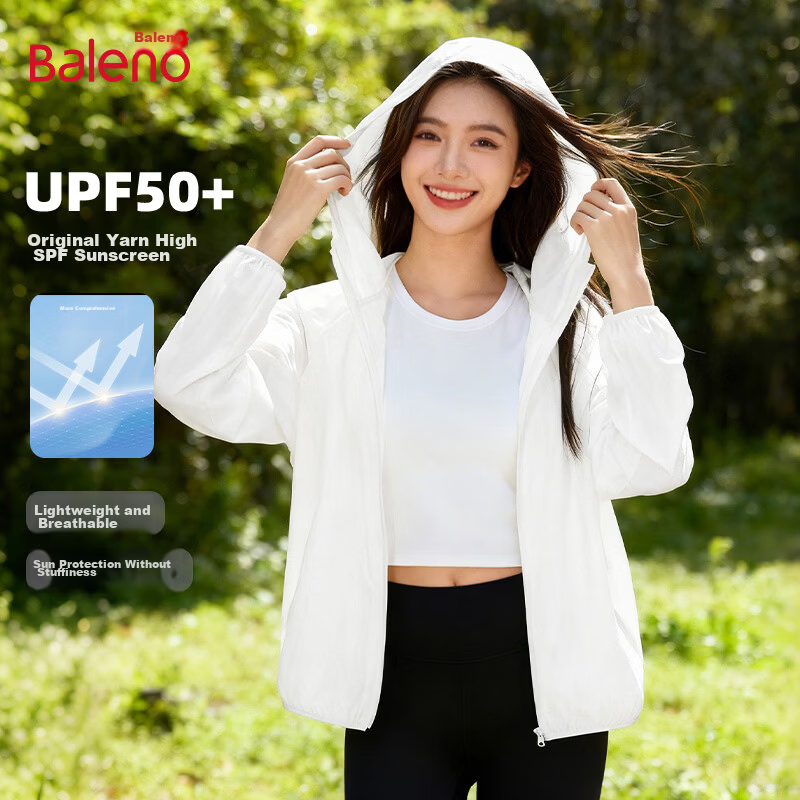 Baleno Woven Sun Protection Jacket for Women 2026 New Summer UPF50+ Breathable UV Protection Hooded Sunproof Coat
