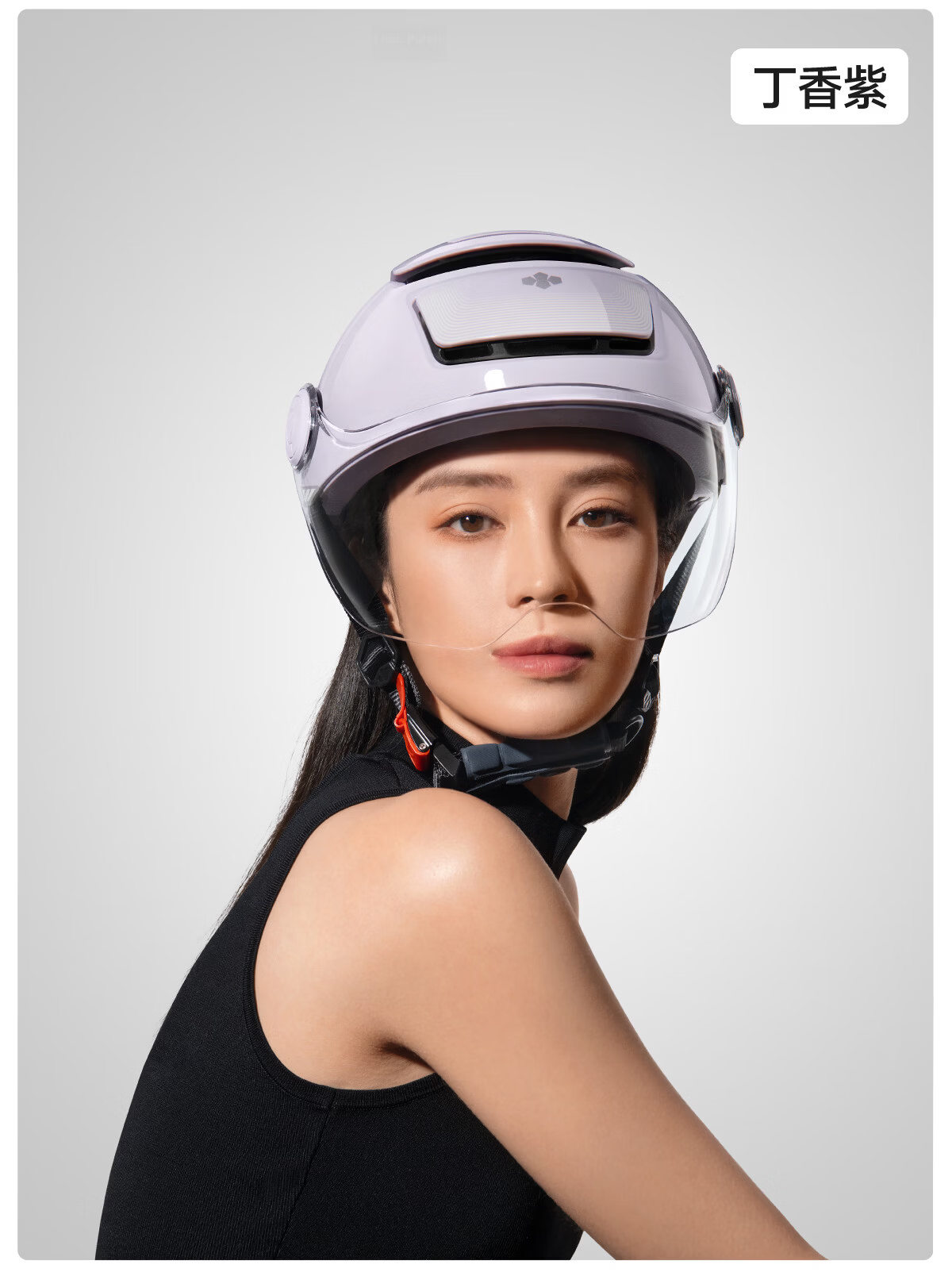 Two Little Bees 3C Certified Electric Motorcycle Helmet Unisex Summer Sun Protection Half Helmet 2026 New TK58 Safety Helmet 3.0 Lilac Purple [Photochromic Long Visor] with Helmet Lock Gift 25