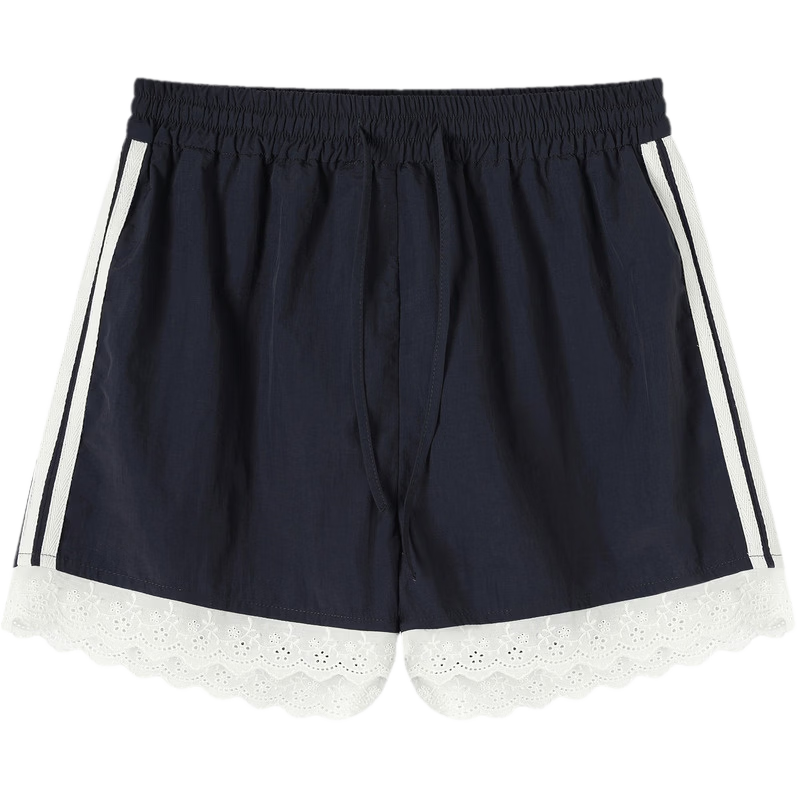 TonLion 2026 Summer New Casual Women's Shorts with Lace Patchwork, Fashionable and High-End Relaxed Style