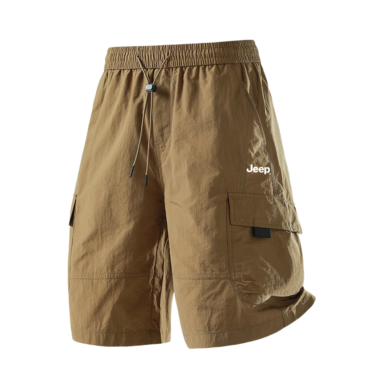 JEEP Men's Ice Silk Summer Thin Workwear Five-Point Quick-Dry Casual Shorts Coffee XL