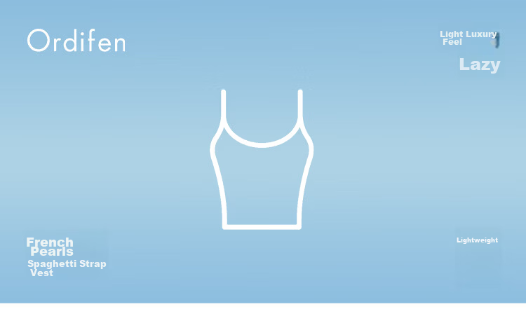 Audifine French Style V-Neck Pearl Strap Satin Sleeveless Loose Fit Tank Top Outerwear Light Gray M 1