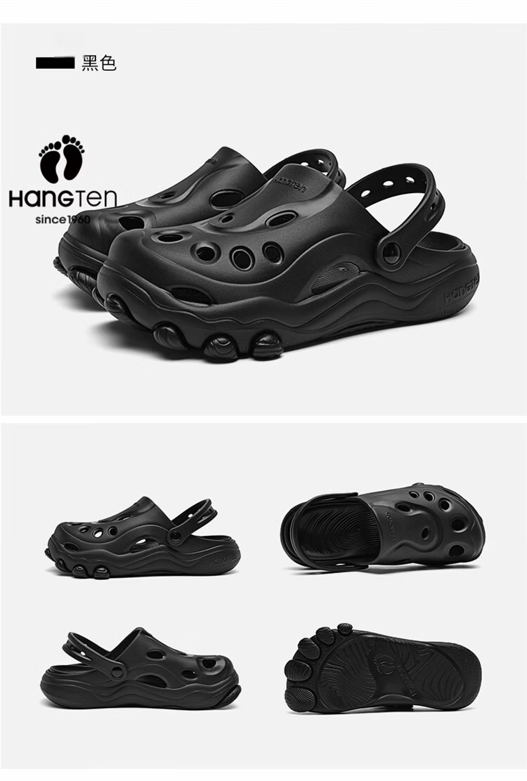 Huanteng Men's Summer Outdoor Beach Sandals Thick Sole Non-slip Breathable Clogs White Size 42-43 19