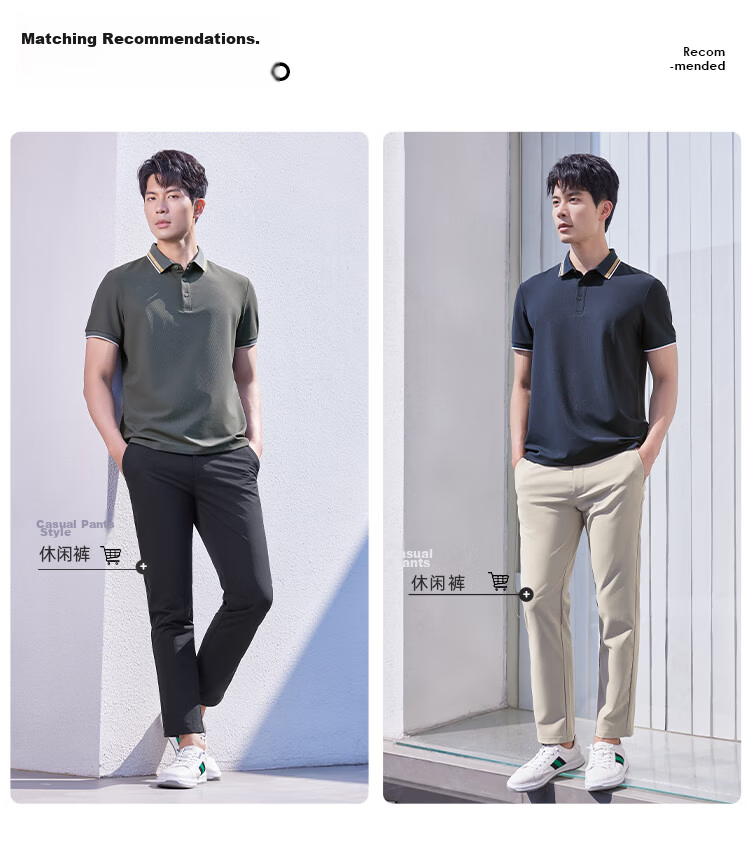 Laxdn Polo Shirt Summer New Casual Fashion Color-Block Collar Short Sleeve Top Navy Blue 3XL 3