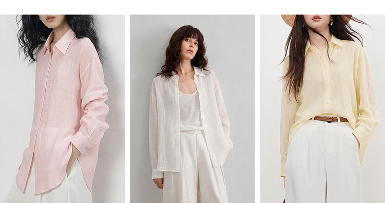 Demana Summer Simple Lightweight Wrinkled Linen Blend Long Sleeve Comfortable Fashionable Casual Women's Shirt with Turn-Down Collar 6