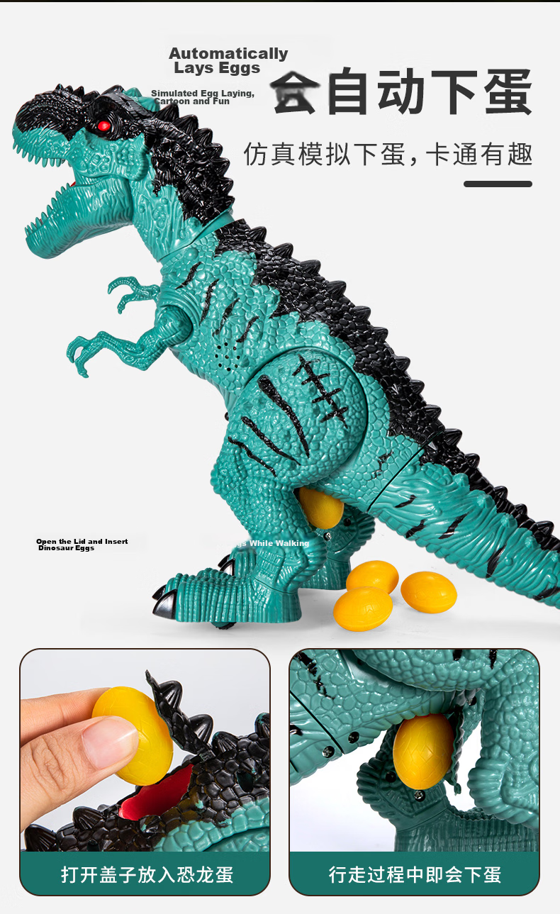 TEMIAI Programming Interactive Robot T-Rex Toy with Spray, Lights, and Music Realistic Dinosaur Birthday Holiday Gift 4