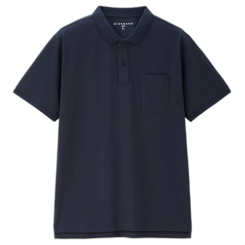 Giordano Men's Short Sleeve Polo Shirt Summer Breathable Cotton Moisture-Wicking Pocket Collar Sports Top 13016213