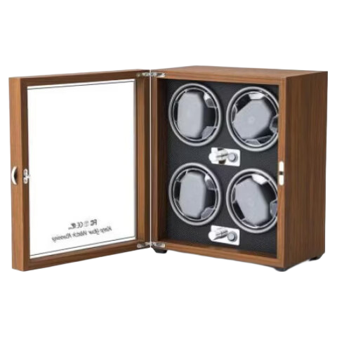 DUOJINJIANG Anti-Magnetic Silent Watch Winder with 8 Storage Compartments, Adjustable Imported Movement, Watch Moisture-Proof Storage Box, AI Smart Watch Care Device