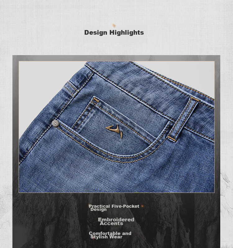 HLA Hailan Home Men's Denim Shorts 26 Mountain Series Five-Pocket Cool Summer Pants 4