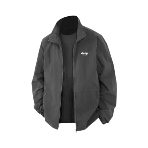 JEEP SPIRIT Men's Lightweight Stand-Collar Jacket for Spring And Autumn, Versatile Casual Breathable Workwear Coat, Khaki, XL