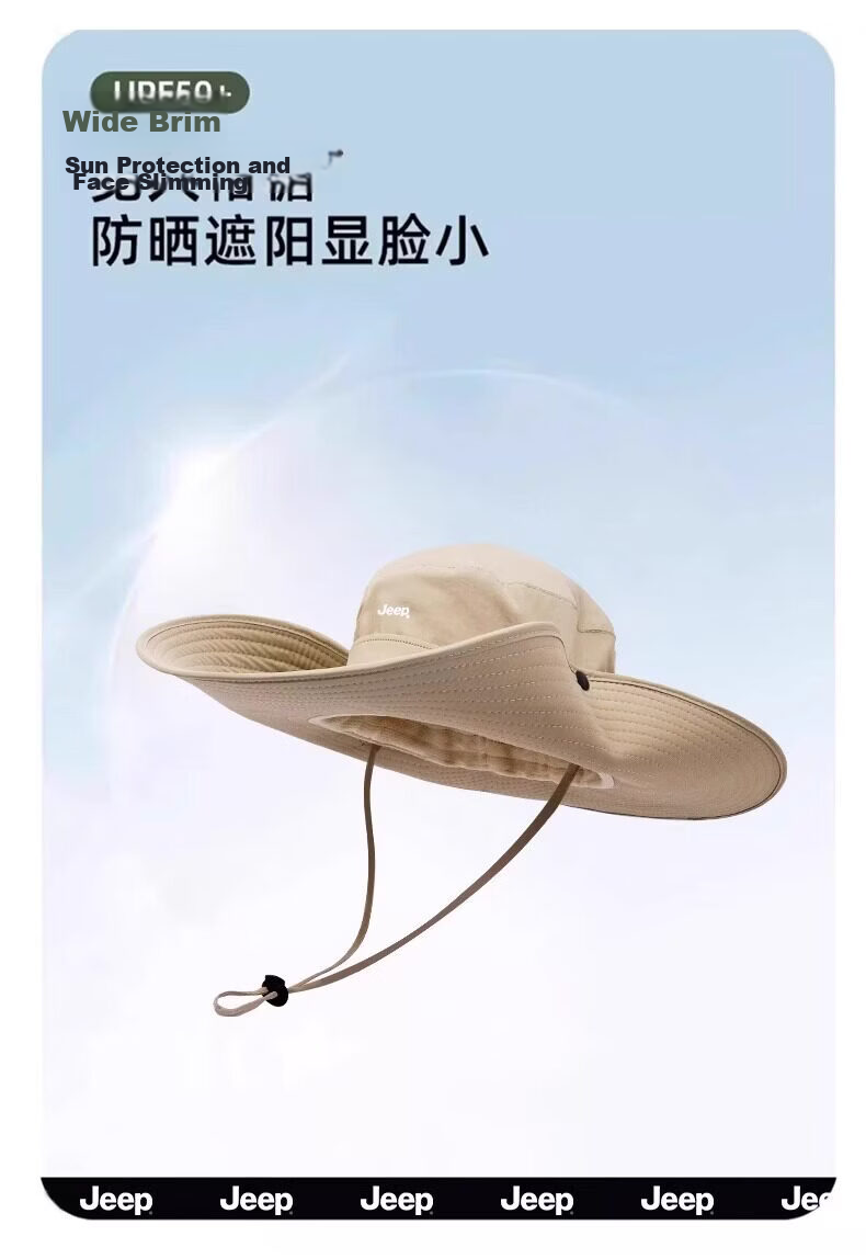 JEEP Women's Summer Camping Fisherman Hat Fishing Sun Protection Outdoor Mountaineering Western Cowboy Hat for Men 11