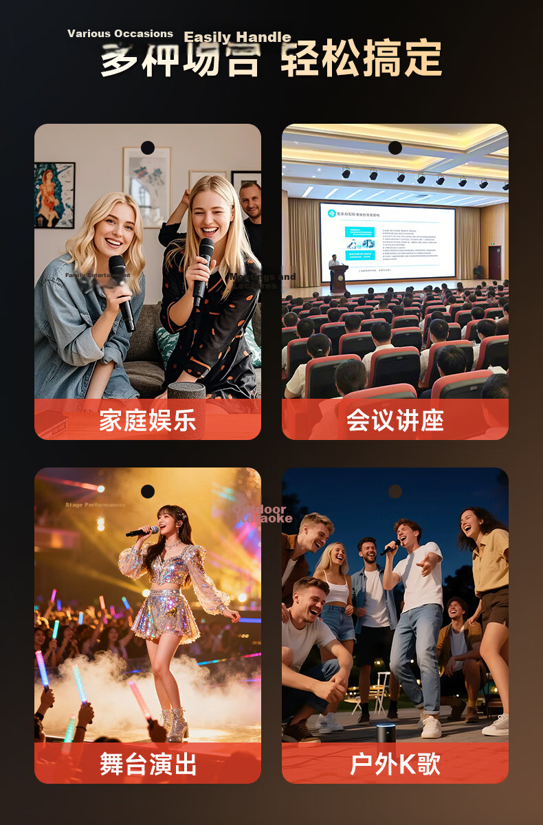Aigo K132 Rechargeable Lithium Battery Universal Wireless Microphone for Home KTV Singing Hosting Speech Karaoke Conference Speaker Amplifier One-to-One Microphone 13