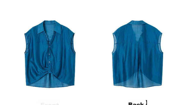 Demana [Breathable Tencel] Summer Lace Splice Turn-down Collar Knot Hem Lightweight Loose Shirt for Women Premium Quality 18