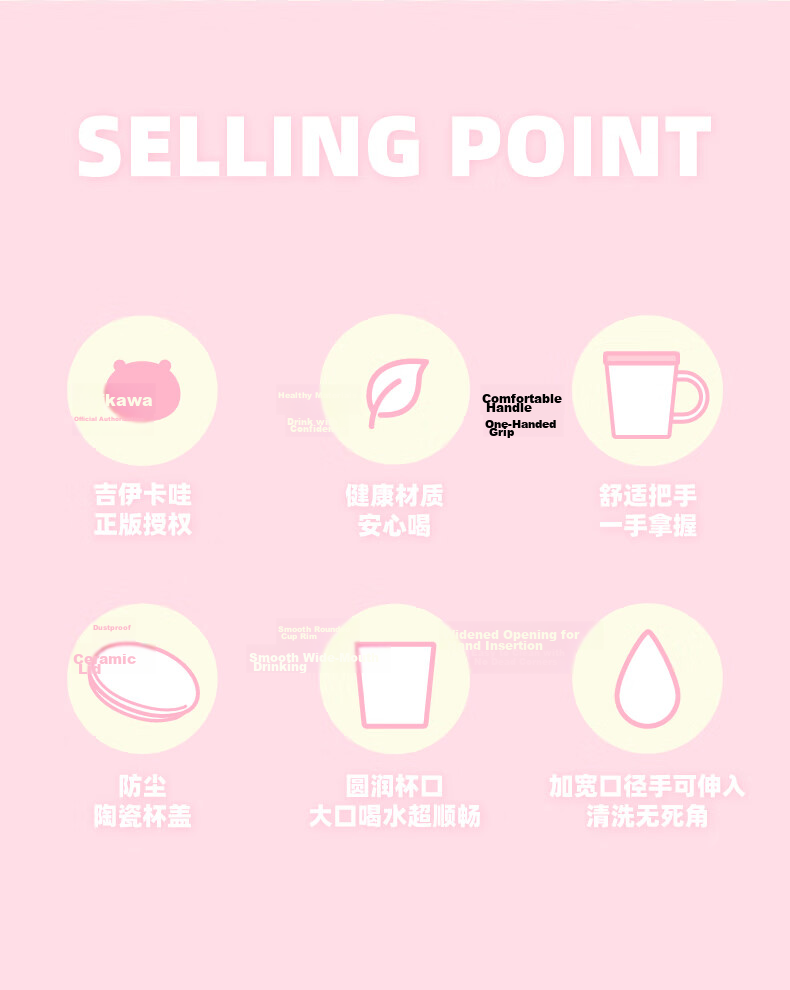 MINISO Chiikawa Ceramic Mug Cute Hacchi Nyao Coffee Cup Gift for Girls 4