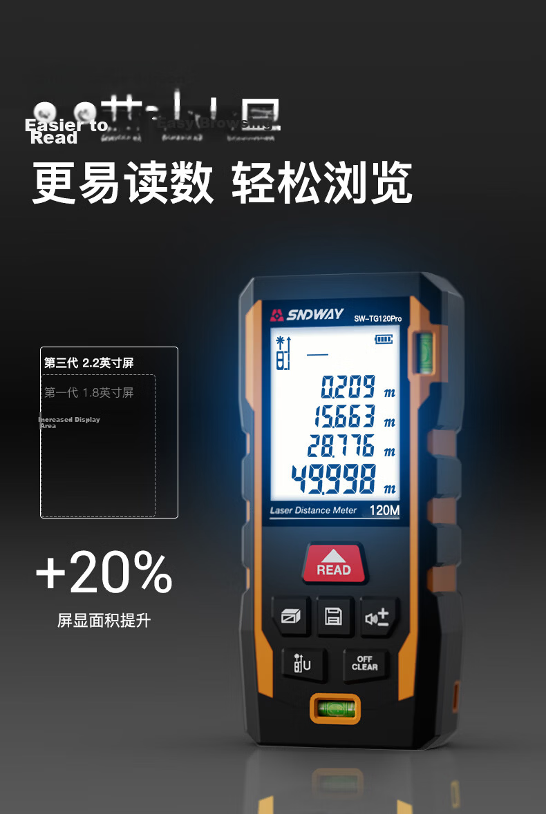 Shendawei Laser Distance Meter Infrared High-Precision Room Measuring Instrument Electronic Ruler SW-TG120pro 5