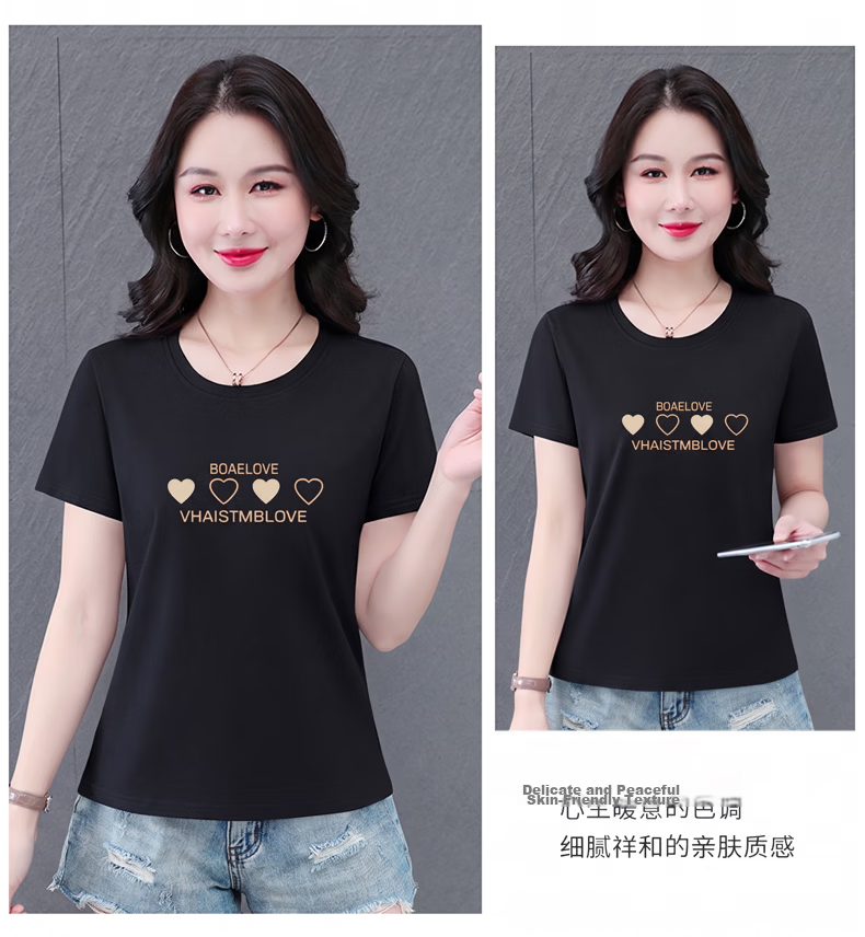 AEMAPE Good Cotton Short Sleeve T-Shirt Women Summer 2026 New Middle-aged Mom Mother's Day Casual Stylish Loose Fit Top 10