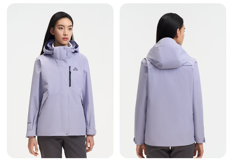Pelliot Zhao Lusi Same Style Shan Ye Classic 2.0 Three-In Jacket, Autumn And Winter Women's Waterproof Coat, 12340106, White, Size L 38