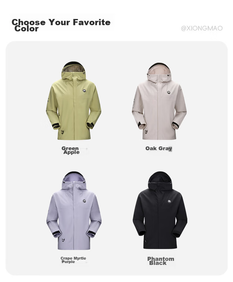 CAMEL Panda Series Unisex Single-Layer Softshell Jacket Waterproof Windproof Hard Shell Spring New Arrival 21