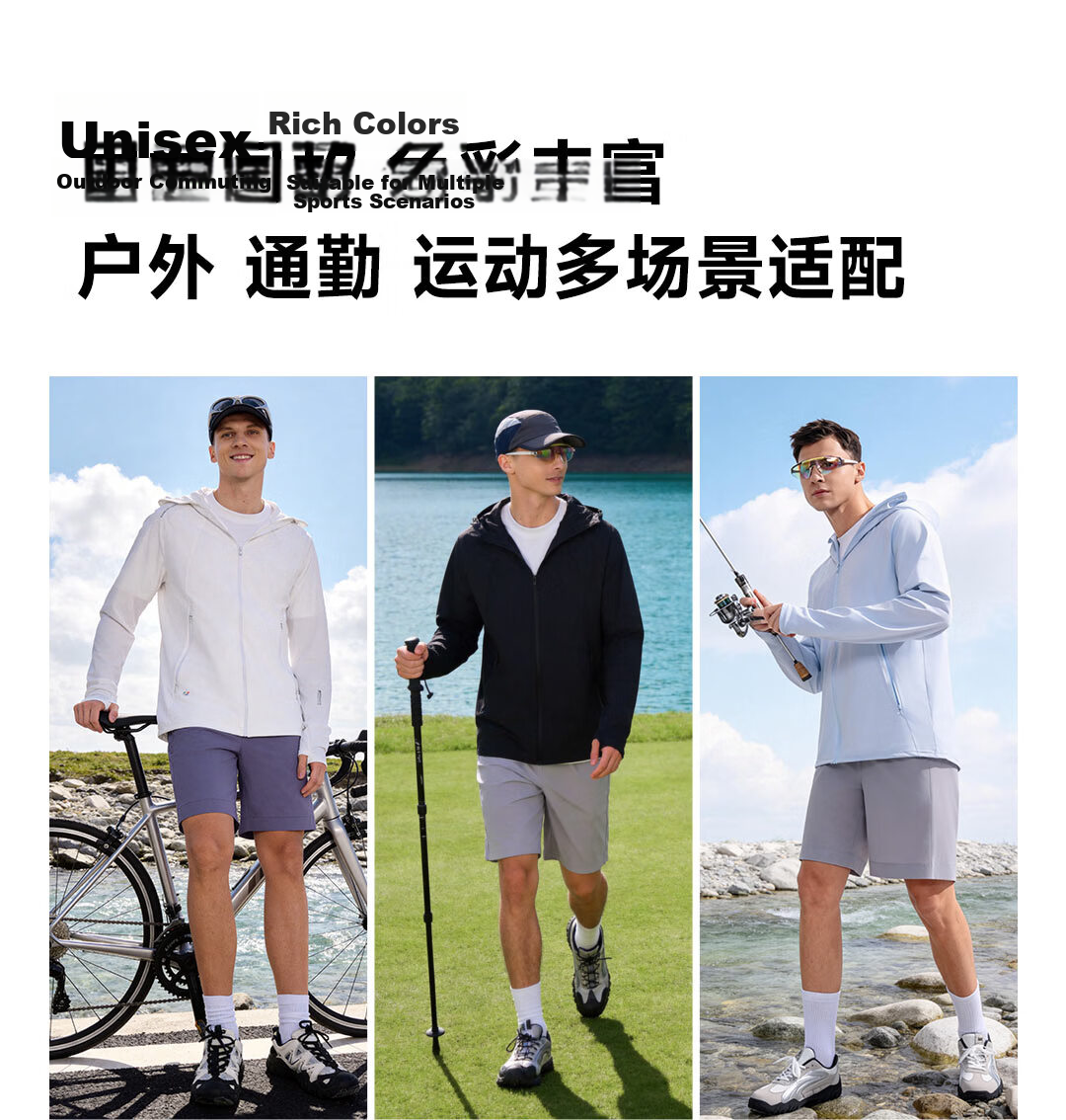 SUPIELD Full Spectrum Patent Sun Protection Cooling Raglan UV Protection Jacket for Men and Women Summer Tranquil Black M 16