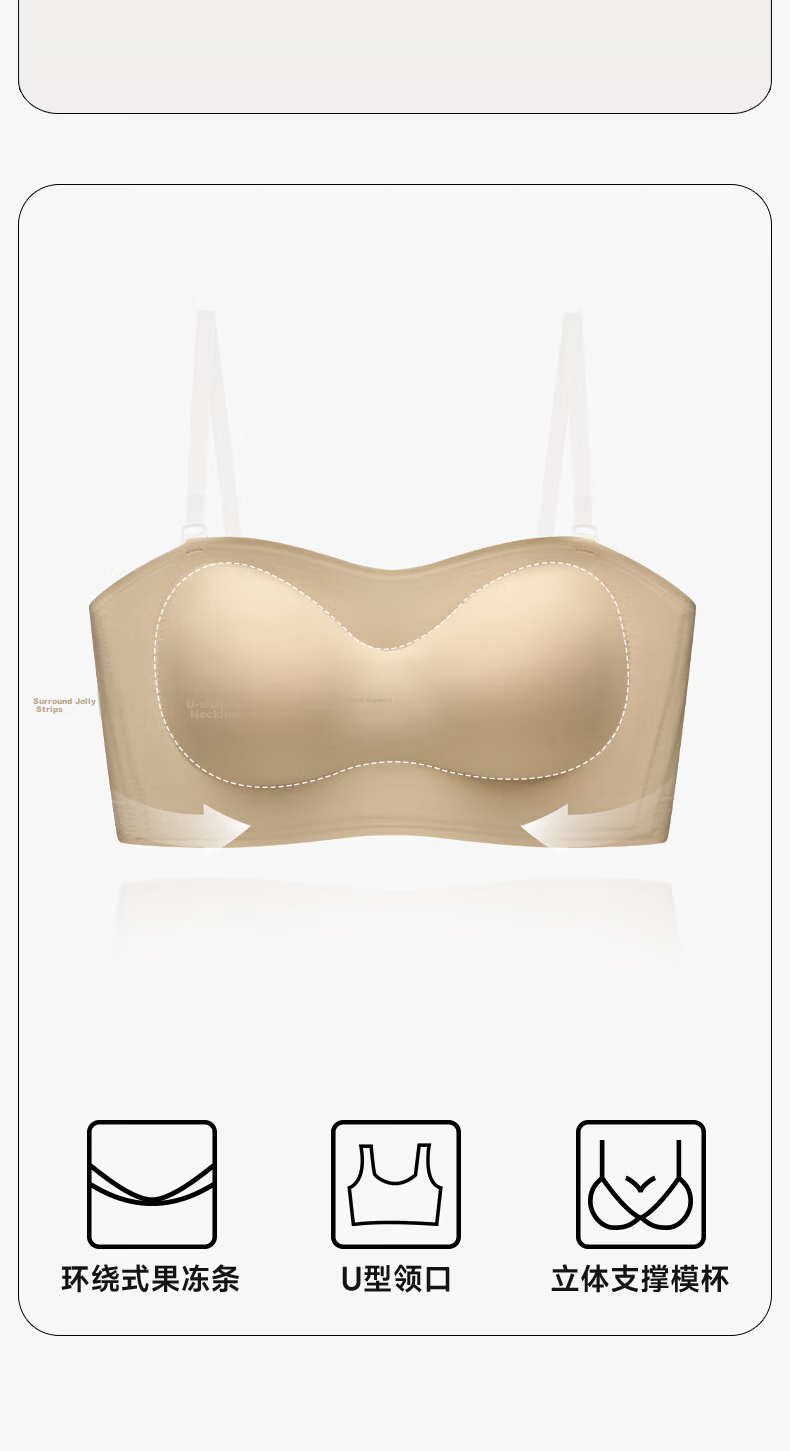 Herbal Original Strapless Bra Women Thin Anti-Slip Non-Slip 2026 New Seamless Invisible Tube Top Anti-Exposure Bandeau Bra 7