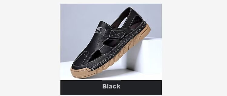 Jingzhenlianggong New Casual Sandals High-Quality Ultra-Soft Men's Breathable Sandals Wear-Resistant Non-Slip Yellow [Leather Version] Size 43 10
