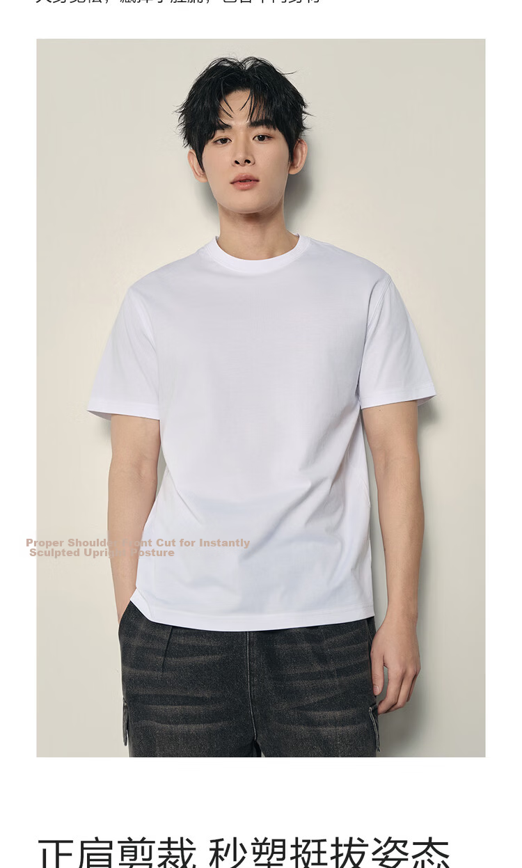 Giordano Korean Style Men's Short Sleeve T-Shirt 2026 Summer Solid Color Crew Neck Casual Top 01026528 6