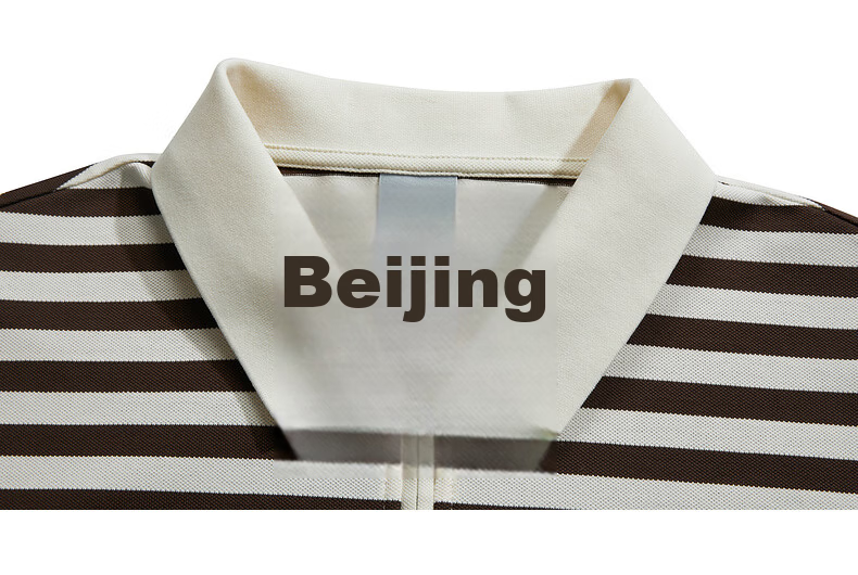 CABBEEN Mercerized Pique Striped Half-Zip Polo Shirt Men Classic Striped Summer 2026 Short Sleeve Breathable Polo Shirt 24