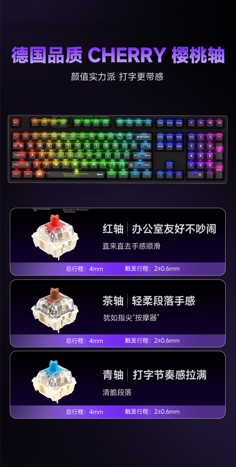 Ikbc F210 Mechanical Keyboard, Wired Mechanical Keyboard with 108 Keys, Gaming Keyboard, E-Sports Gaming Keyboard, Cherry Keyboard, Black Red Switches, Wired 4