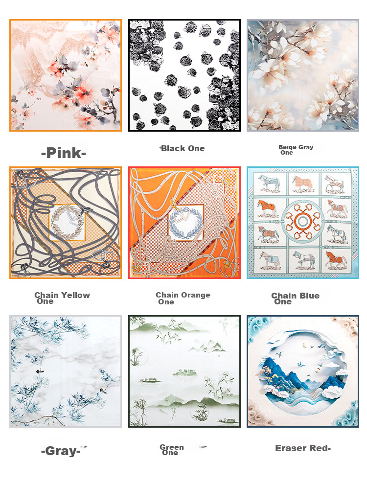 5161 Premium 100% Mulberry Silk Scarf Small Square Neck Scarf 2025 New Printed Hair Tie Gift 4