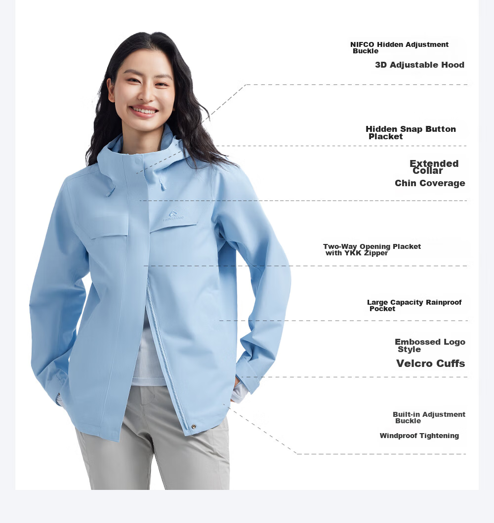 Toread Suzaku 2.0 3-in-1 Women's Spring Autumn Outdoor Windproof Waterproof Hiking Mountaineering Jacket Unisex 3