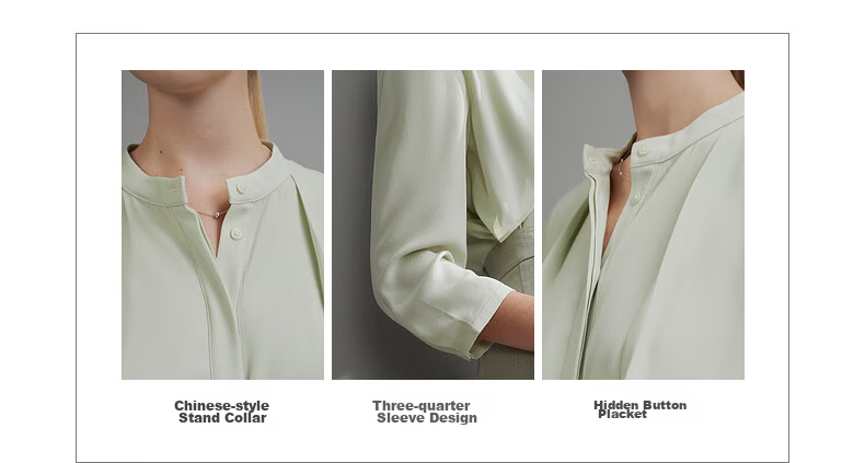 G2000 Textured Draped Casual 3/4 Sleeve Shirt Spring Summer Mall Edition Mint 36 5