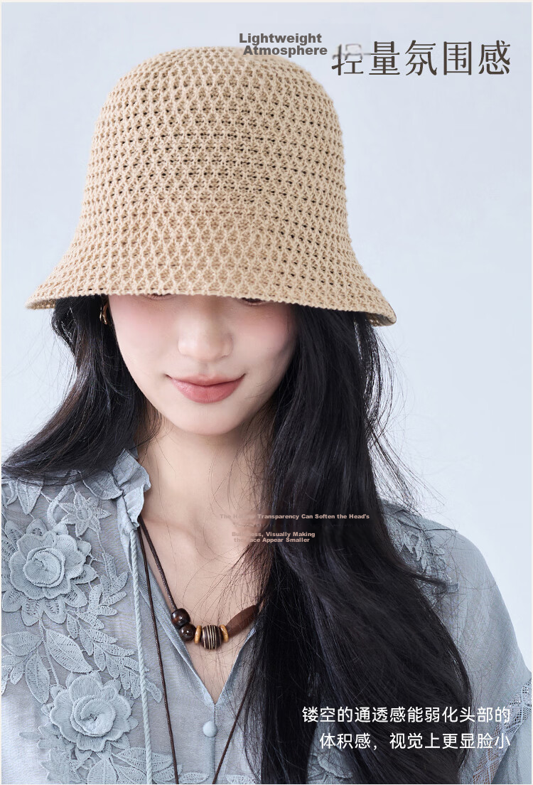 JIUMU Linen Women's Sun Hat Sunshade Fisherman Hat Cotton Cool Hat Summer Outdoor Face Cover Beach Vacation Hat for Women 5