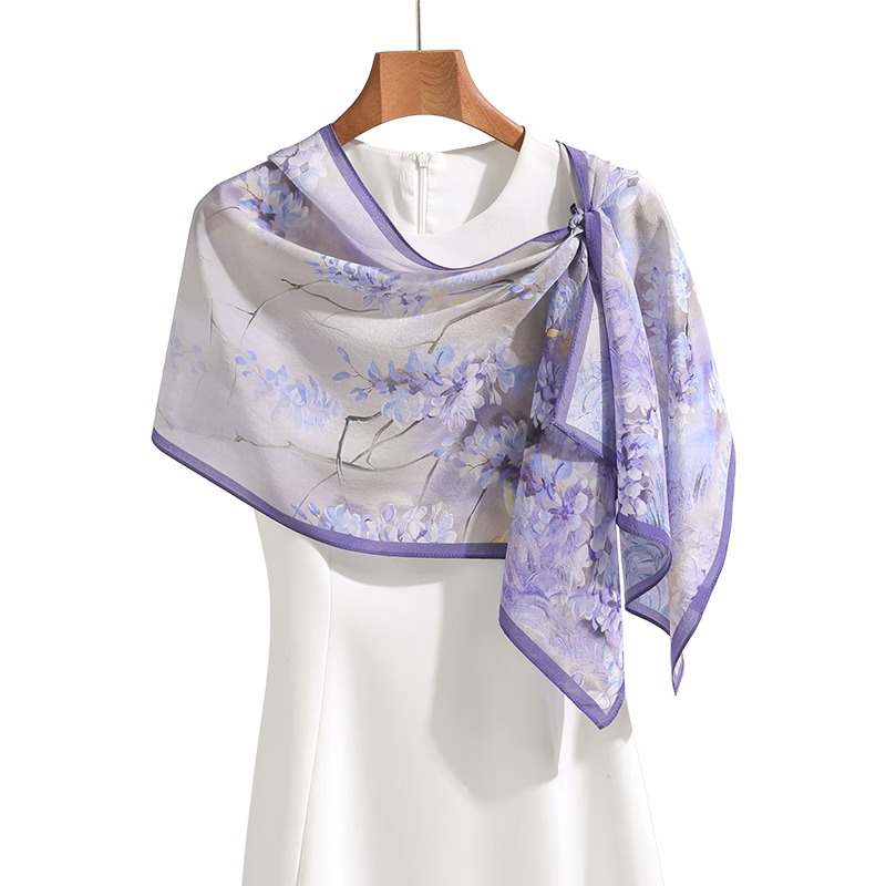 Hangsilk 12mm Double Crepe Silk Scarf Mulberry Silk Long Shawl Gift Box for Women Birthday Gift for Mom