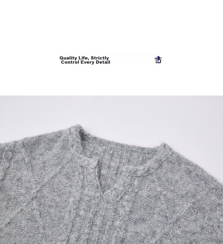 Demana "Lianlian Warm Breeze" Winter Elegant Cable Knit V-Neck Tassel Waist Sheep Wool Women's Dress 14
