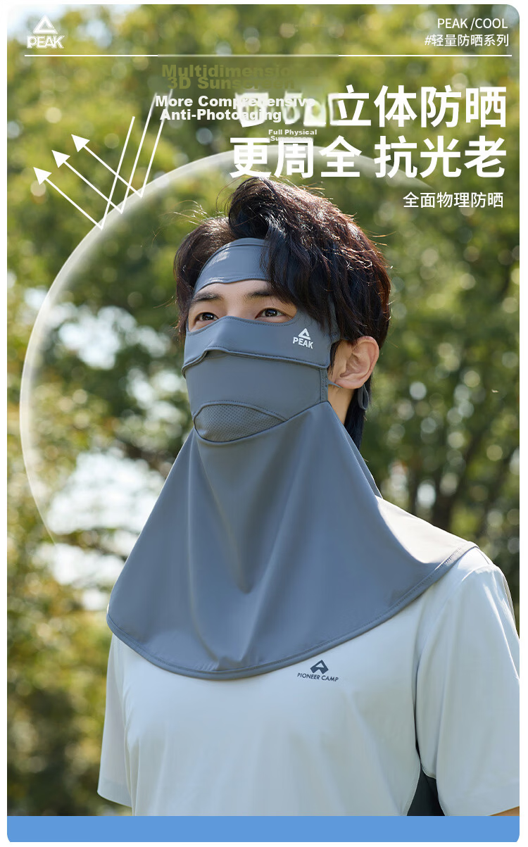 Peak Men's Outdoor Sun Protection Face Mask UV Protection Full Face Balaclava with Eye Protection and Breathable Mesh for Fishing Hiking Cycling 2
