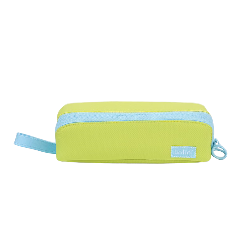 Deli Inner and Outer Dirt-Resistant Student Pencil Case Fashionable High-Value Simple Large Capacity Flat-Open Stationery Storage Bag Portable Handheld Pencil Box Green Gift for Boys and Girls