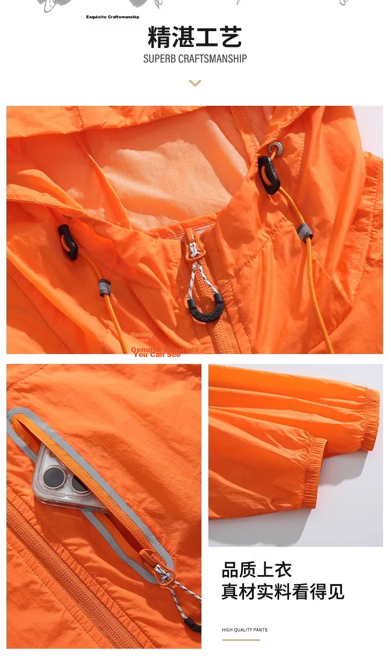 :CHOCOOLATE IT Unisex Couple Summer New Ice Silk Quick-Dry UV Protection Skin Jacket White S 6