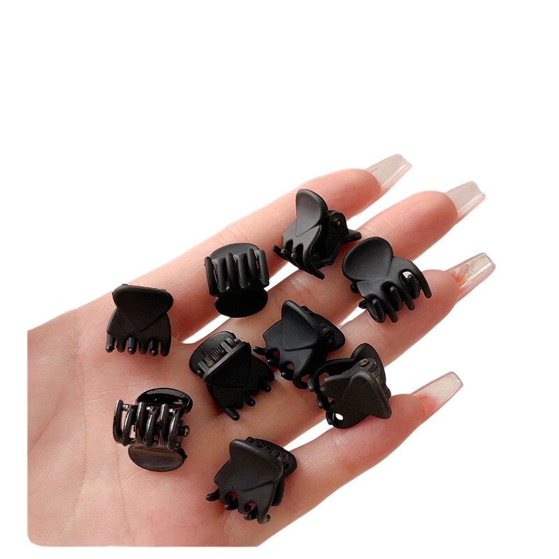 MEIFUYU Black Mini Hair Claw Clips 24pcs Matte Bangs Side Clips Shark Hair Clips WH7223