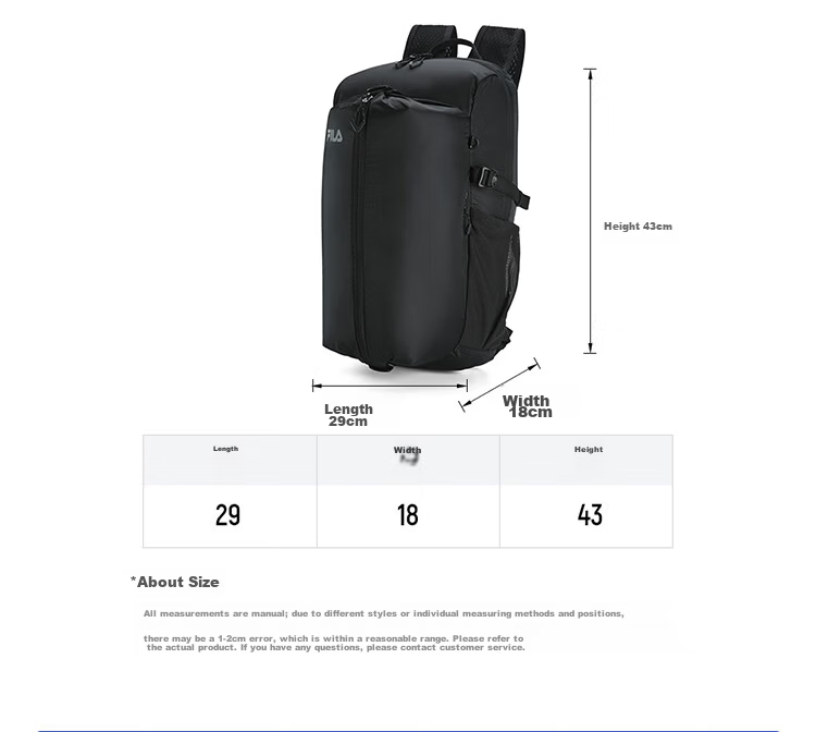 FILA Official Men's Backpack 2026 Summer Outdoor Sports Foldable Shoulder Bag School Laptop Bag 13