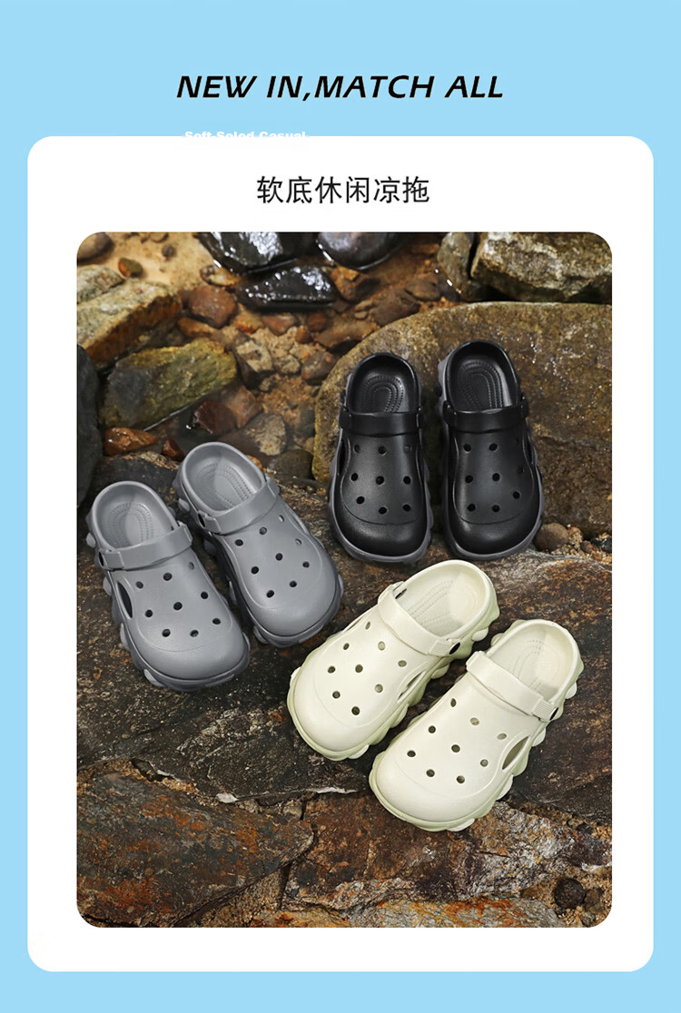 CARTELO Summer Men's Casual Outdoor Sandals New Hollow Sports Beach Shoes JS02 Black Size 44-45 2