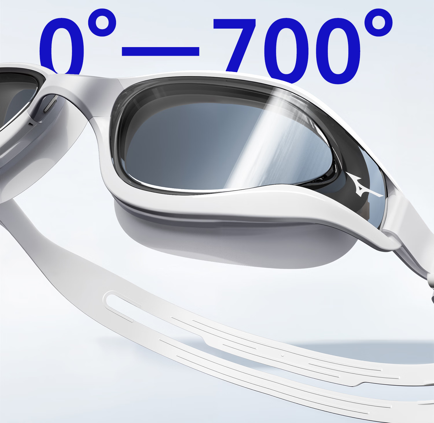 MIZUNO Swimming Goggles for Men And Women, Adult Large Frame Swim Glasses, Myopia Swimming Cap Set, Waterproof Anti-Fog Swimming Equipment B60 White 600 23