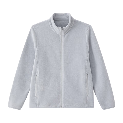 JD Original Fleece Jacket, Anti-Static Fleece Coat, Warm Sweatshirt Jacket, Unisex T-Shirt Base Layer, Light Gray, 3XL